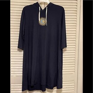 J for Justify navy blue LS Hoodie sweatshirt dress sun and moon 3x